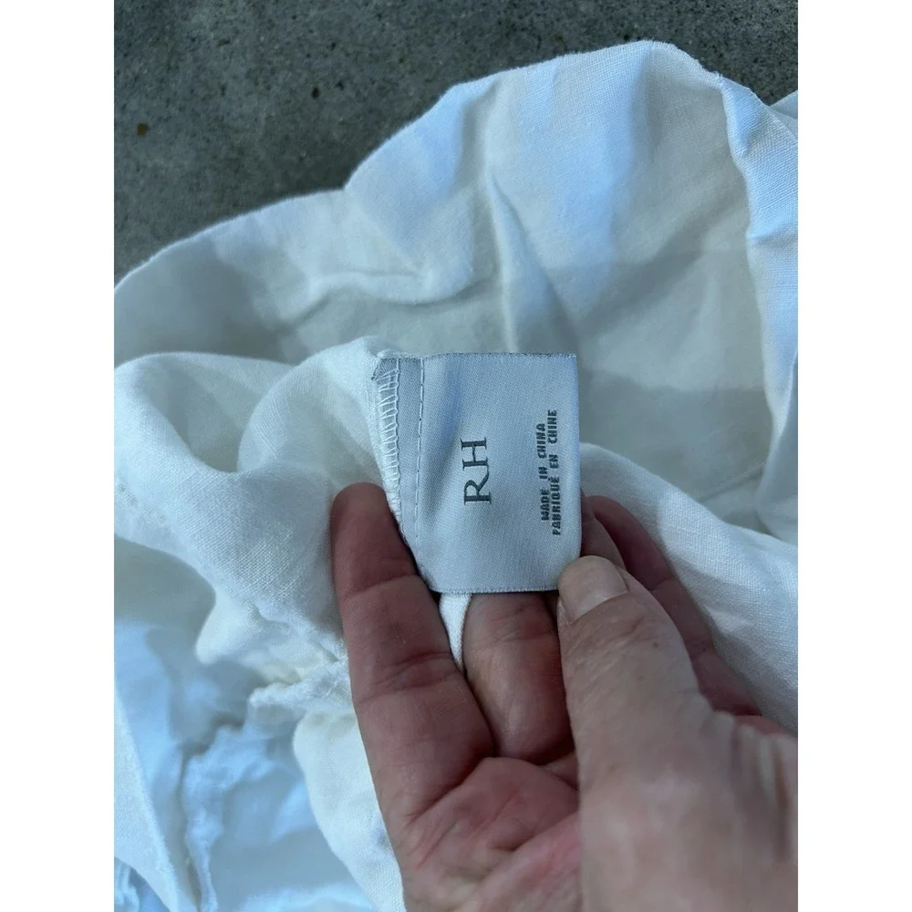 Restoration Hardware Belgian Linen Full Sheet Set White GUC‎